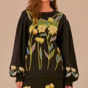 FARM Rio Embroidered Sweater size Large